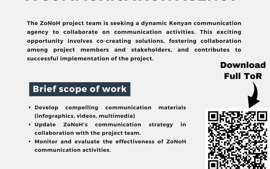 Call for Proposals: Kenyan communication agency to support ZoNoH project